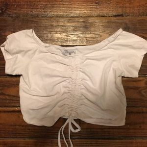 Off the shoulder white crop top